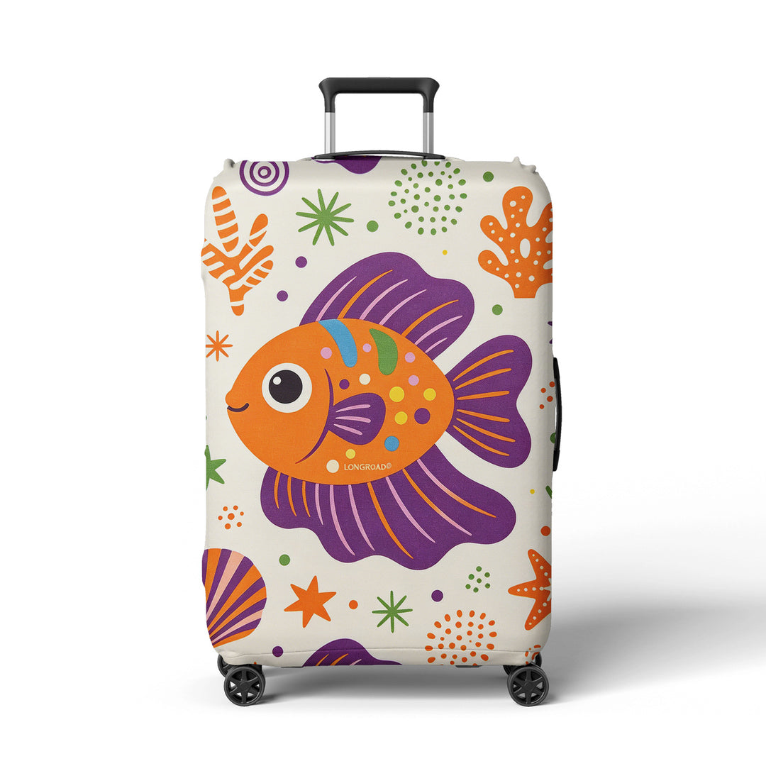Women's suitcase cover with cheerful Bowlift motif