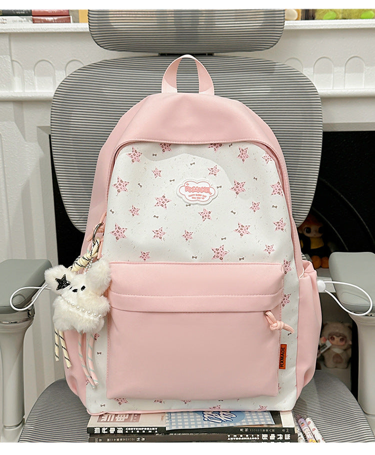 Playful Floral Print Backpack Bowlift