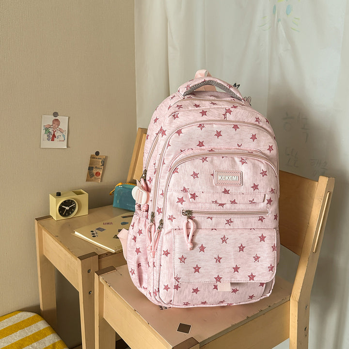 Stylish Star-Printed School Backpack Bowlift