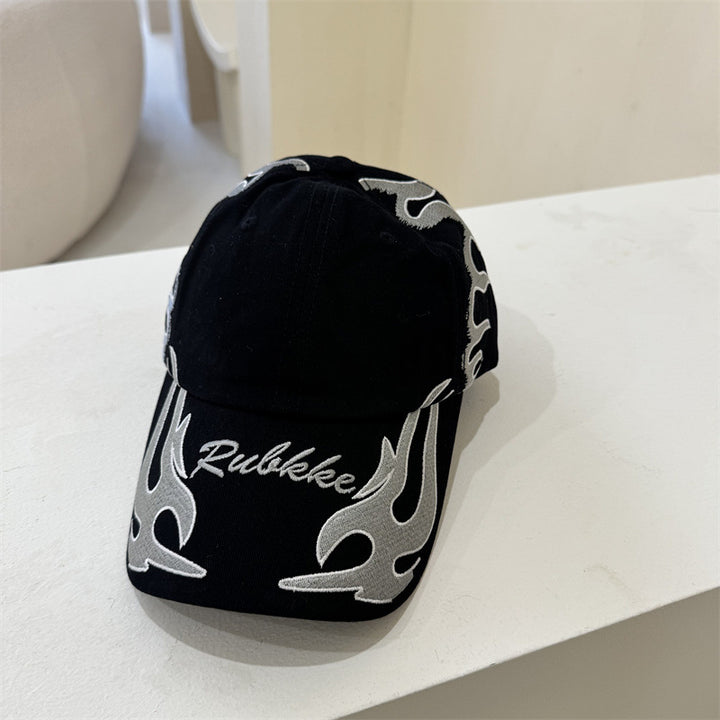 Men's Graphic Flame-Embroidered Baseball Cap Bowlift