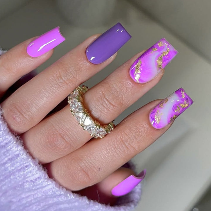 Artistic 3D Marble Acrylic Nail Extensions Bowlift