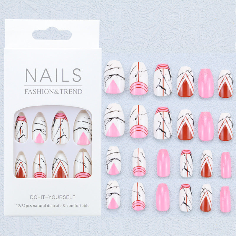 Artistic Graphic Press-On Nail Set Bowlift