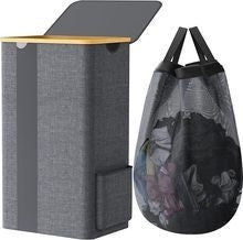 Practical laundry container with removable mesh bag Bowlift