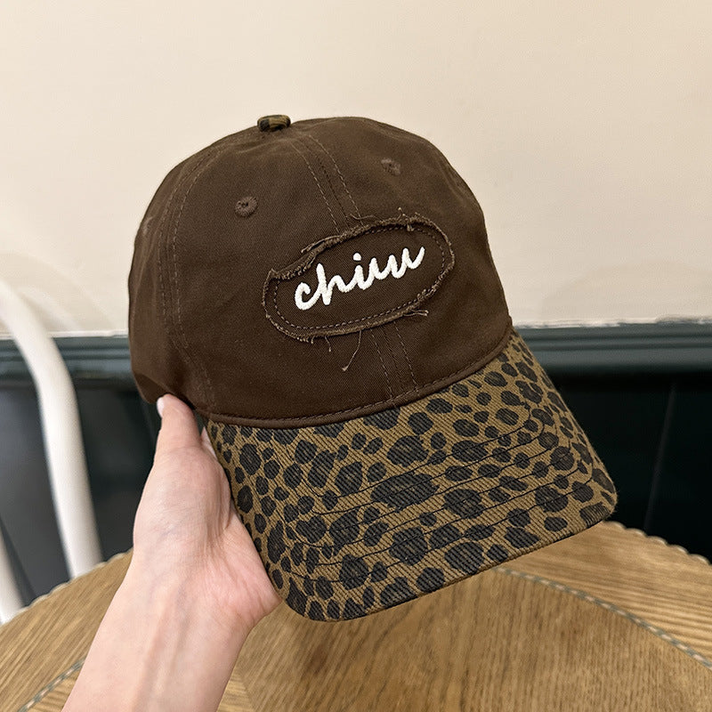 Distressed Animal Print Baseball Cap
