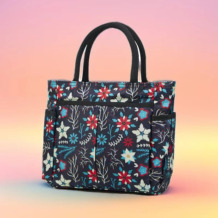 Multi-Pocket Candy Print Tote Bag Bowlift