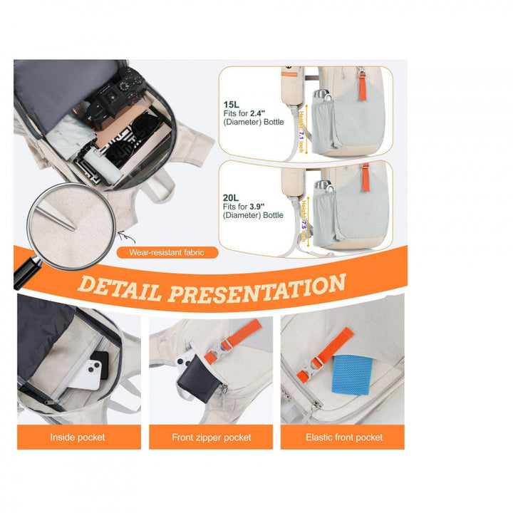 Functional leisure backpack with integrated phone pocket Bowlift
