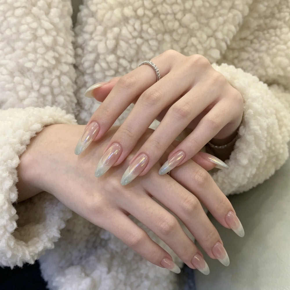Glamorous Artificial Nails In Modern Ombre Design Bowlift