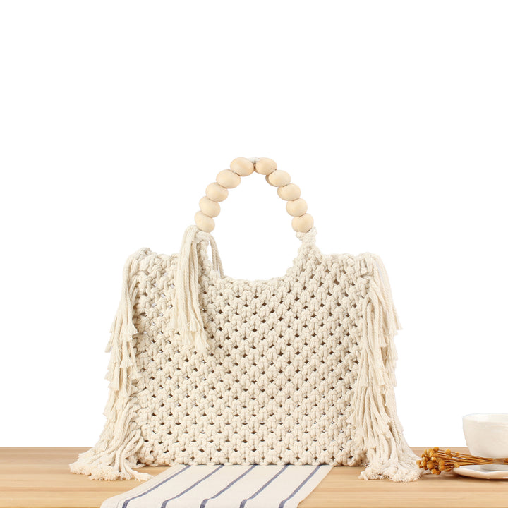 Creative crochet handbag with decorative fringes Bowlift