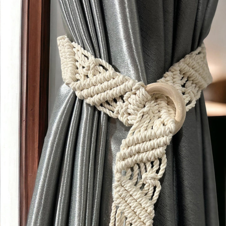 Macrame Curtain Tieback Bowlift