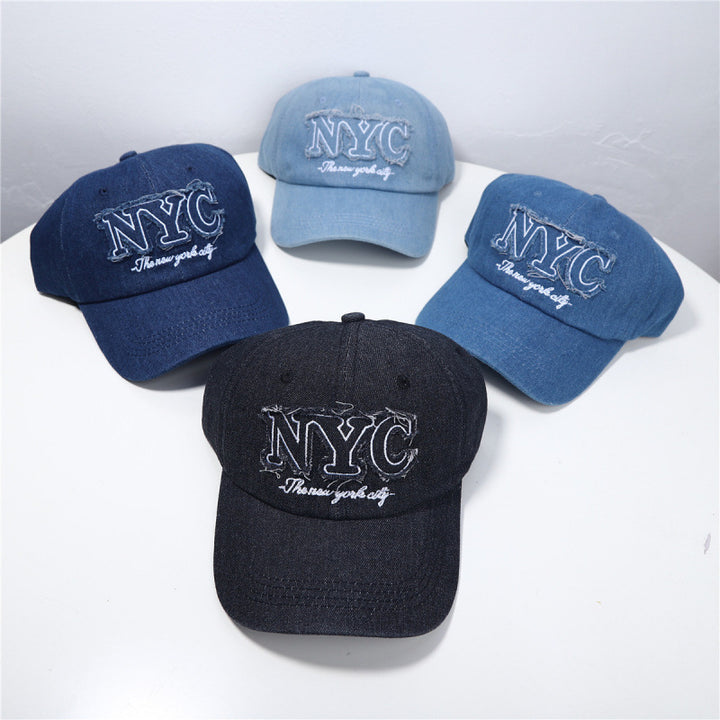 Women's Distressed Denim Baseball Cap Bowlift 1784084140