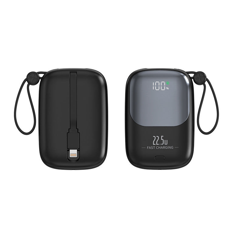 Portable Power Bank with Digital Charging Display and Integrated Charging Cable Bowlift