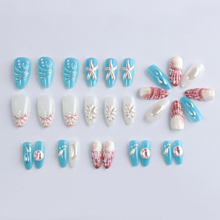 Ocean-Inspired Gel Nail Art Set Bowlift