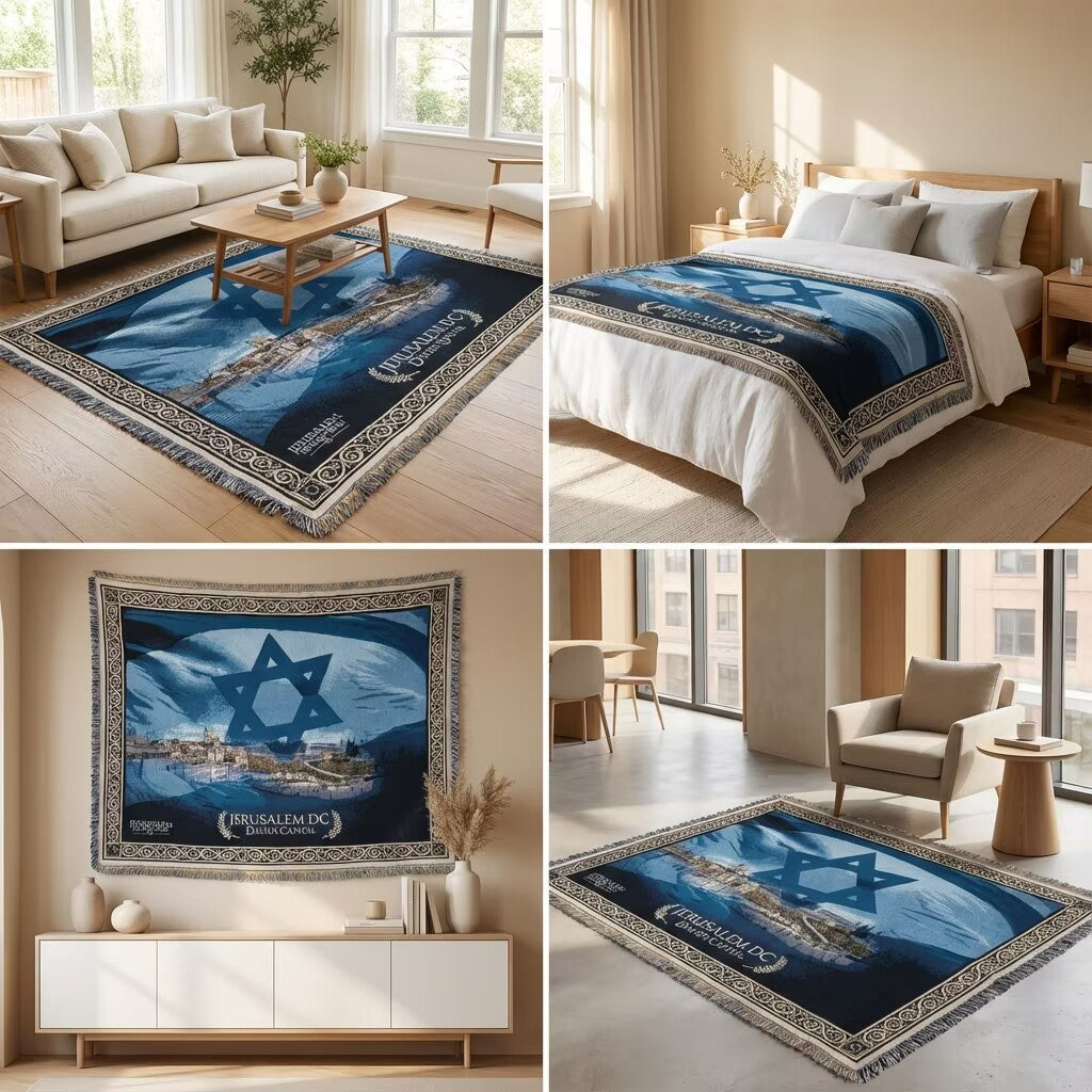 Artistic Star of David Tapestry Blanket