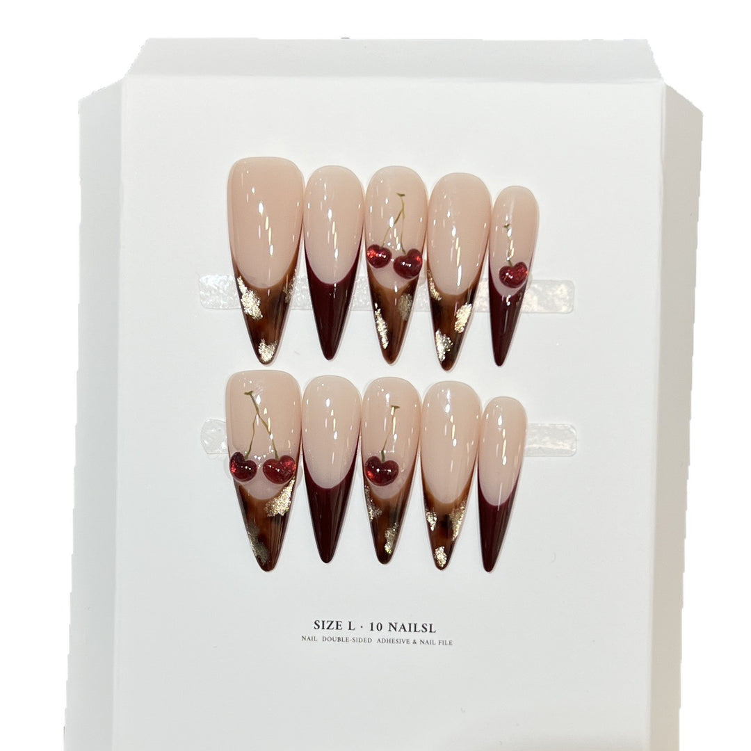 Artistic Floral Design Stiletto Press-On Nail Set Bowlift