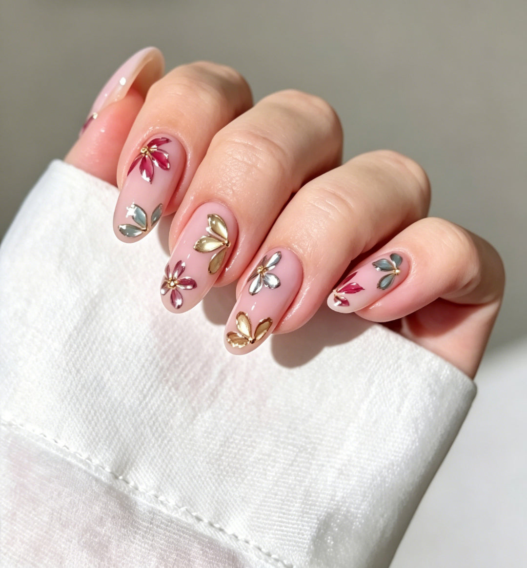 Floral Decorative Nail Enhancements Bowlift