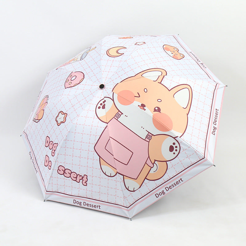 Women's Funny Foldable Umbrella with Cute Animal Design Bowlift