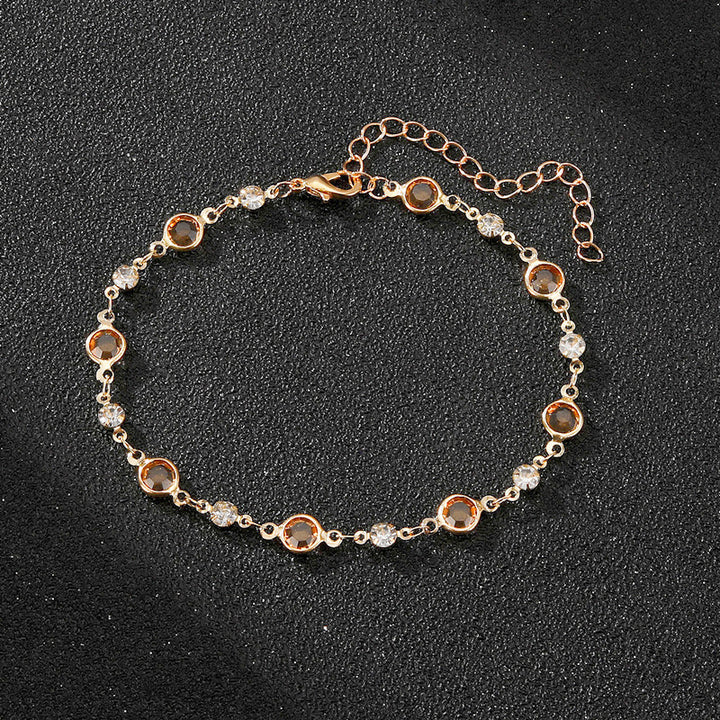 Elegant Rhinestone Chain Anklet Bowlift