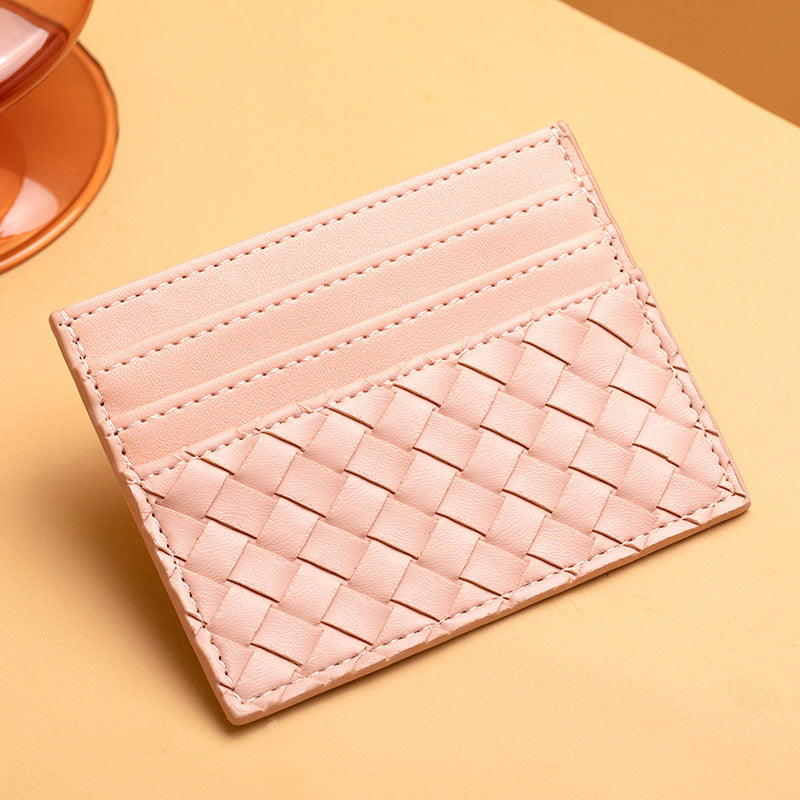 Woven Leather Card Holder Bowlift