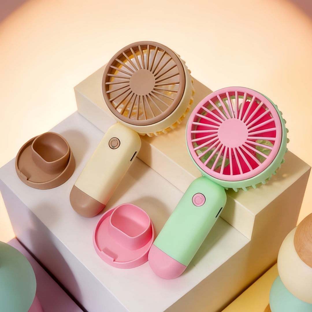 Ladies portable battery-operated hand fan Bowlift