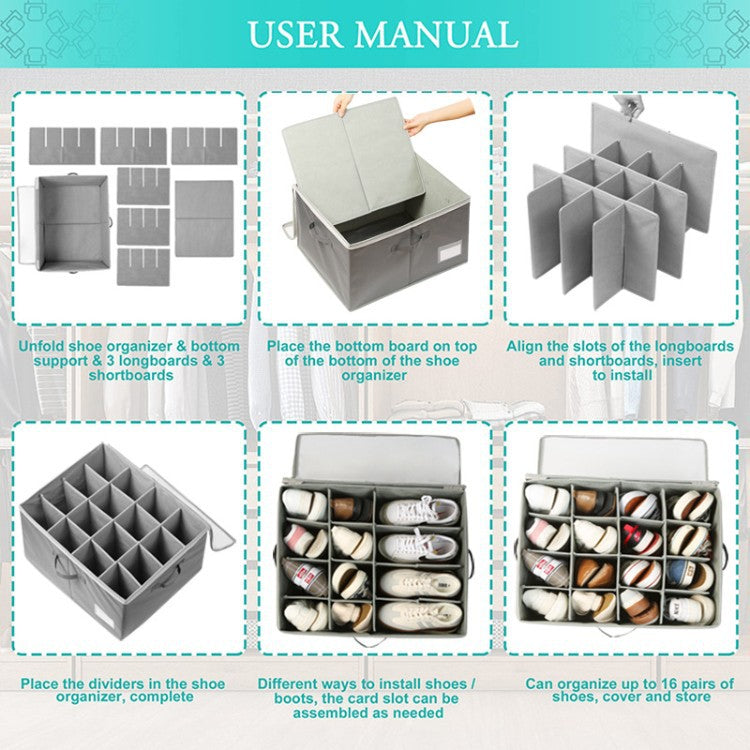 Multifunctional shoe storage box with compartments Bowlift
