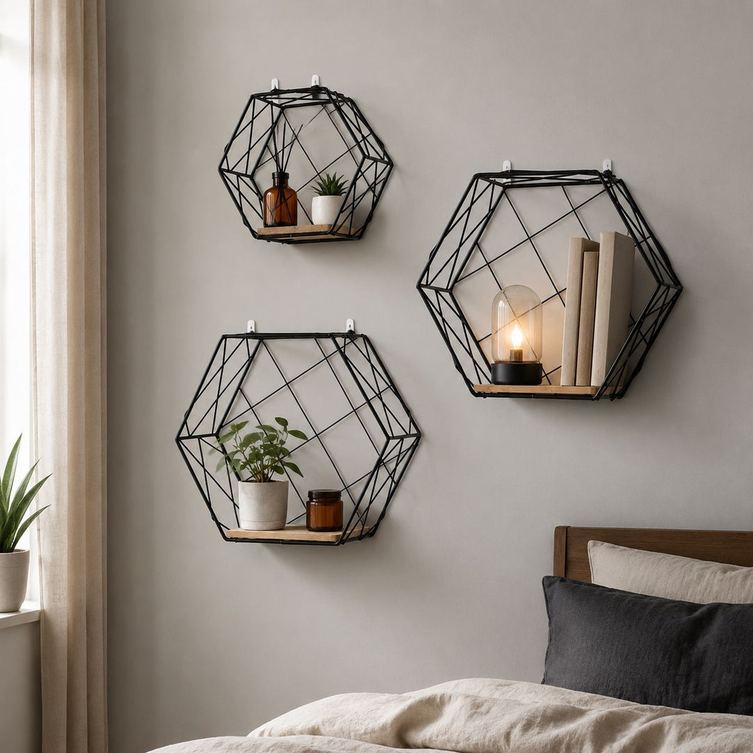 Geometric Wire Shelf Organizer