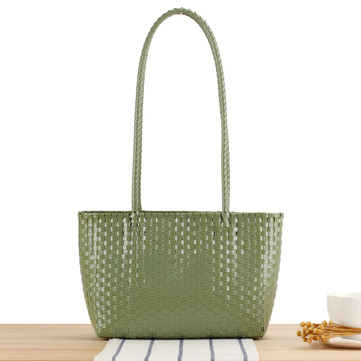 Handbag with Braided Design and Long Shoulder Straps Bowlift