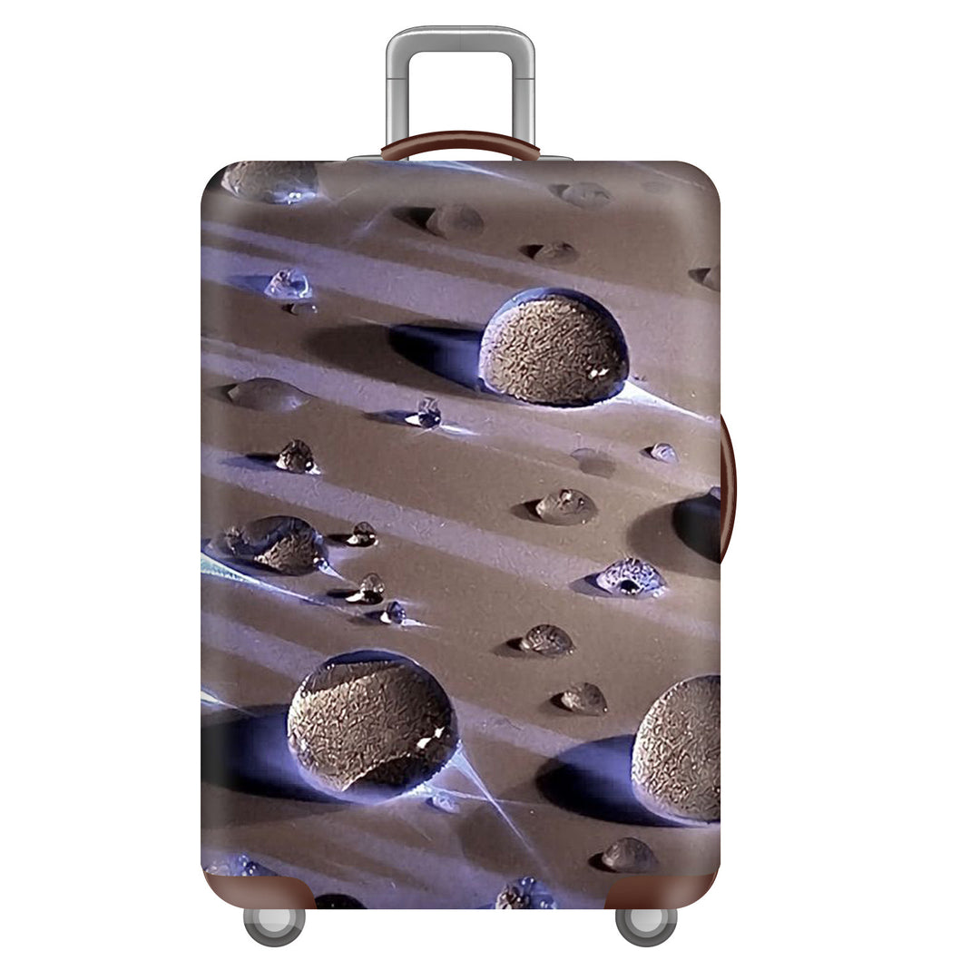 Unisex large hard shell suitcase with sturdy trolley handle and elastic motif protective cover superhero design Bowlift