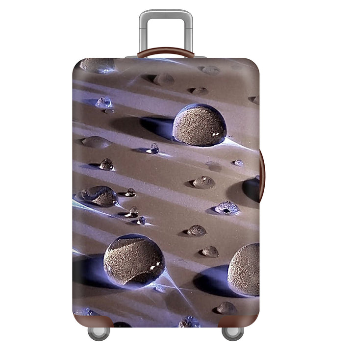 Unisex large hard shell suitcase with sturdy trolley handle and elastic motif protective cover superhero design Bowlift