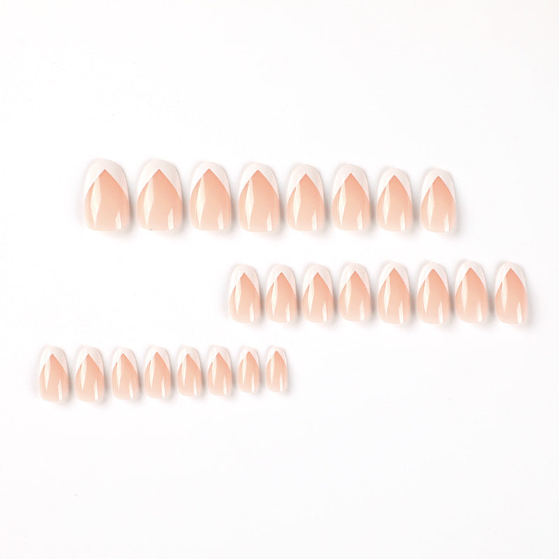 Elegant Artificial Nails with French Tip Bowlift