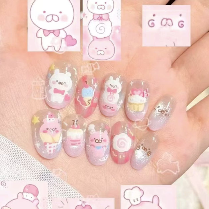 Creative Cartoon Press-On Nail Art Bowlift
