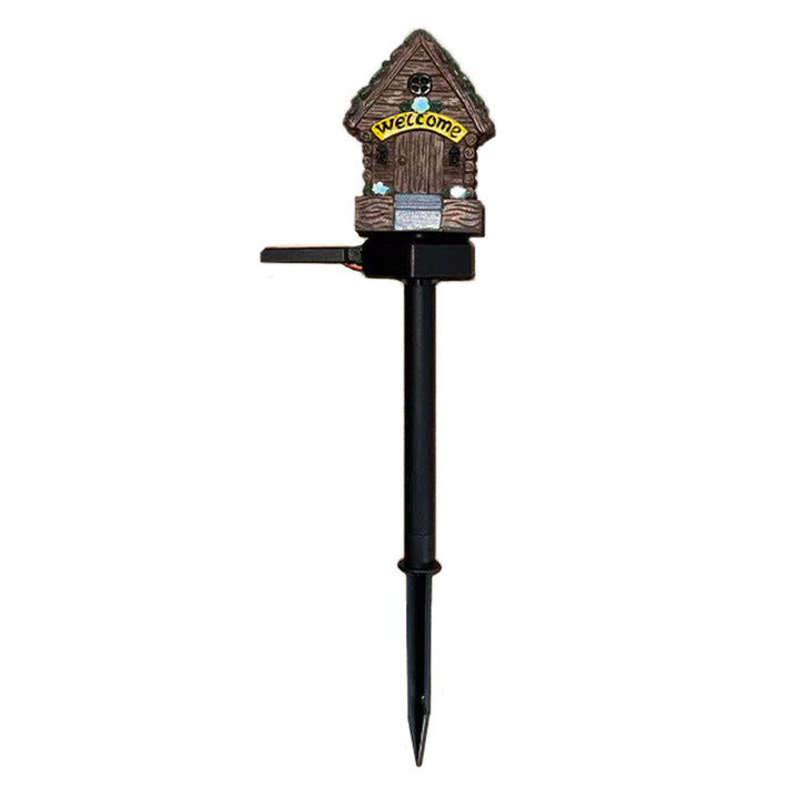Welcoming Birdhouse Solar Pathway Stake Light With Dusk-To-Dawn Sensor Bowlift