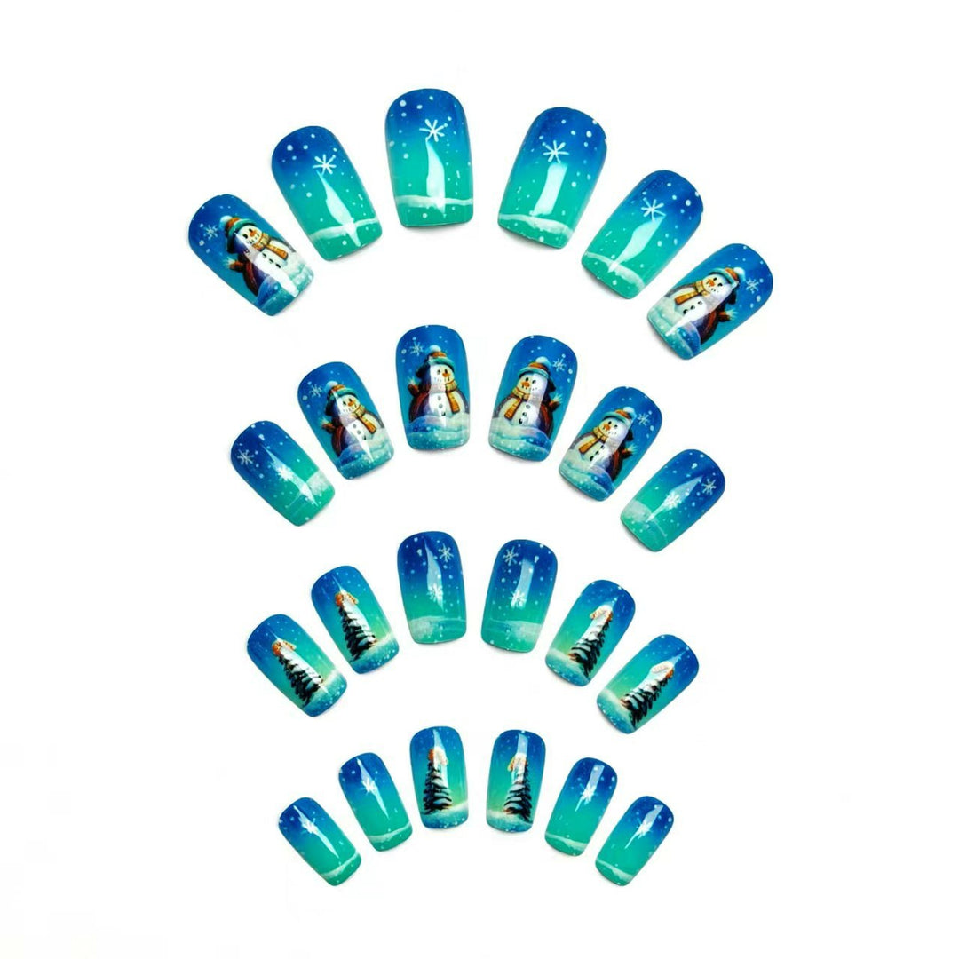 Creative Winter Art Nails with Festive Snowman Design Bowlift