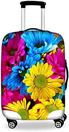 Unisex nano elastic suitcase cover with horse and sunflower motif, stretchable stretch protection for hard shell trolley with zipper Bowlift