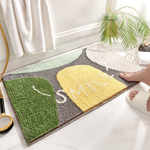 Decorative Bath Mat with Inspirational Text