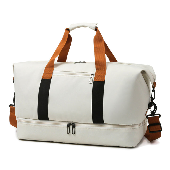 Sporty travel bag with adjustable shoulder strap and organizer compartments Bowlift