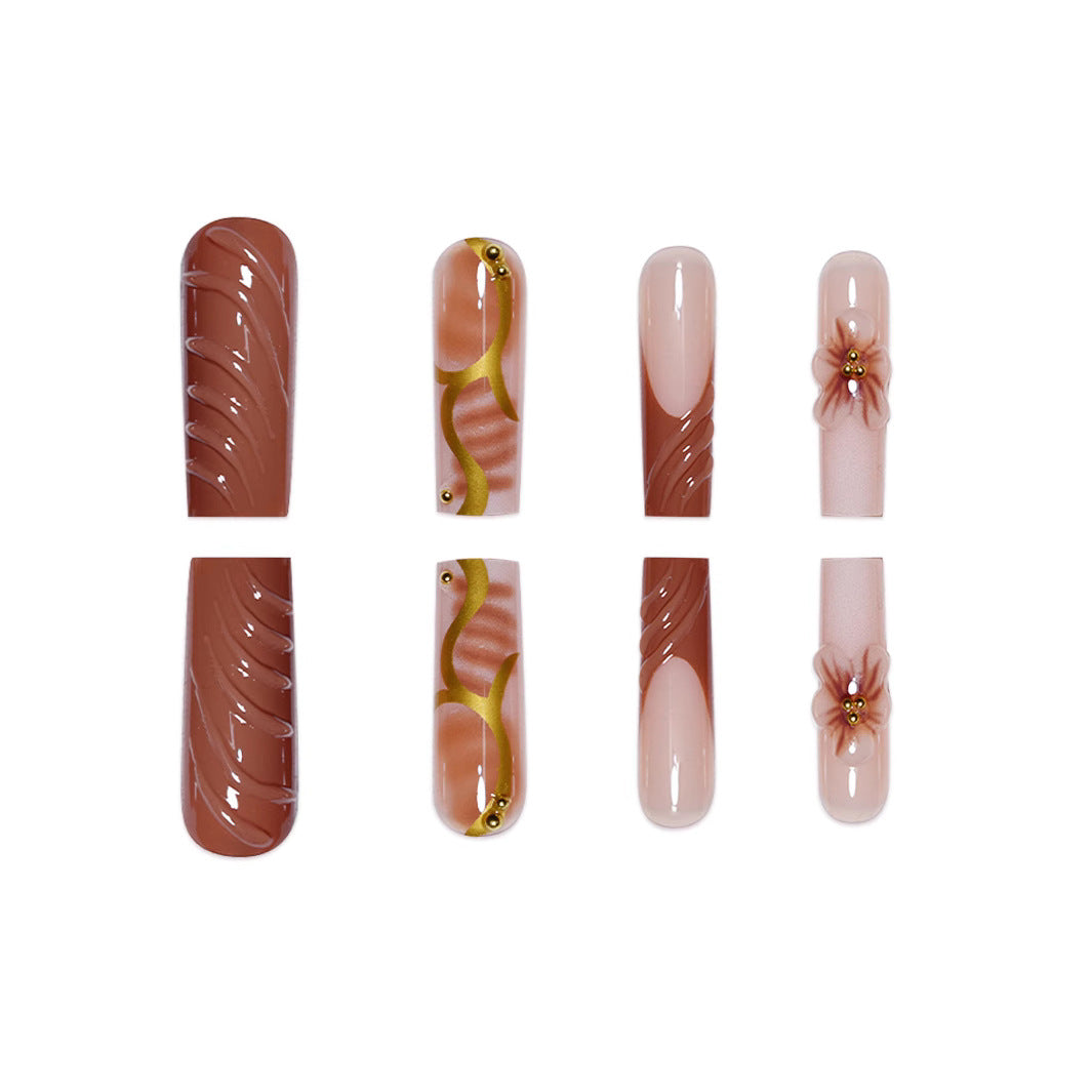 3D Floral Art Acrylic Nail Enhancements Bowlift