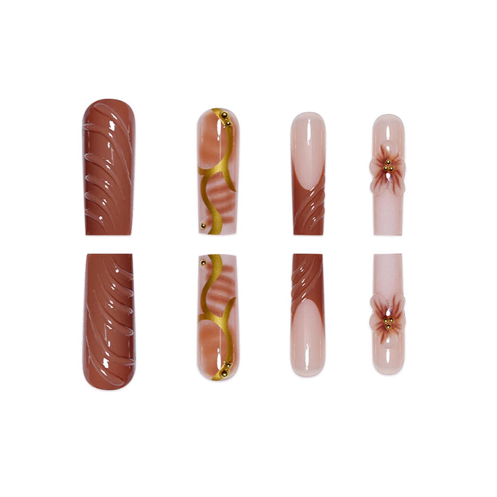 3D Floral Art Acrylic Nail Enhancements Bowlift