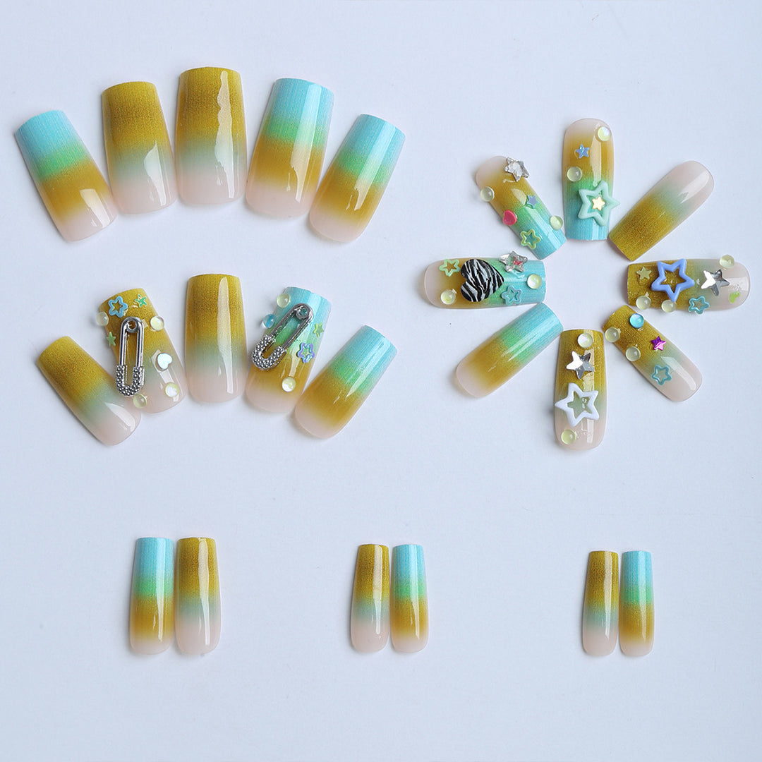 Artificial nails with modern playful design Bowlift
