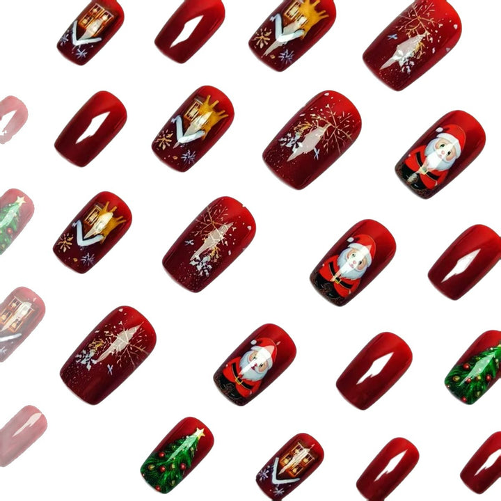 Artificial nails with festive Christmas motif Bowlift