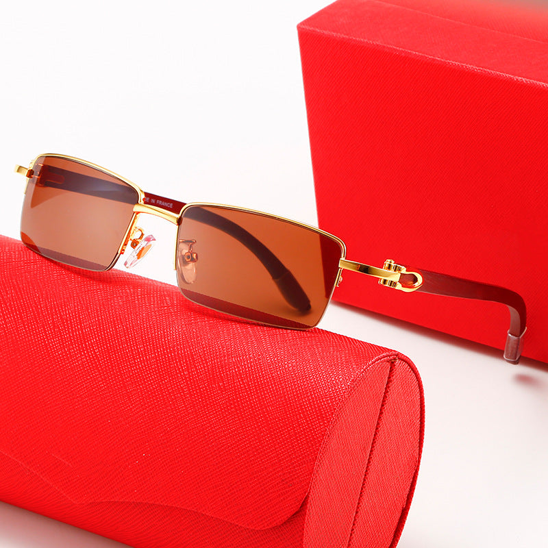 Ladies modern square sunglasses with luxurious metal frame Bowlift