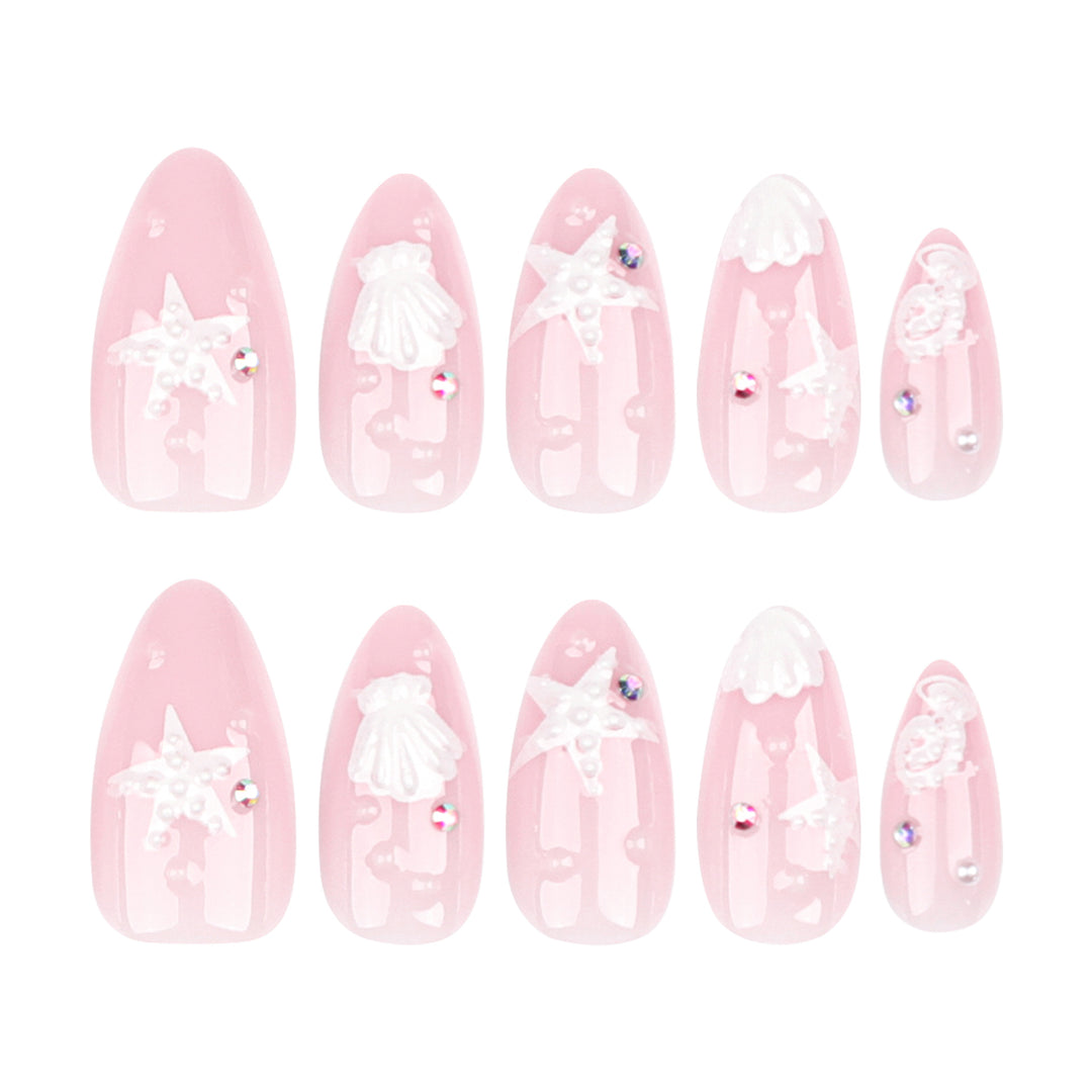 Artistic nail designs with shell and star motif Bowlift