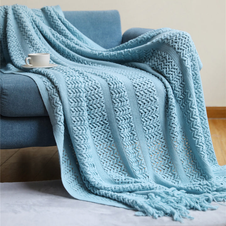 Premium Handcrafted Fringe Throw Blanket Bowlift