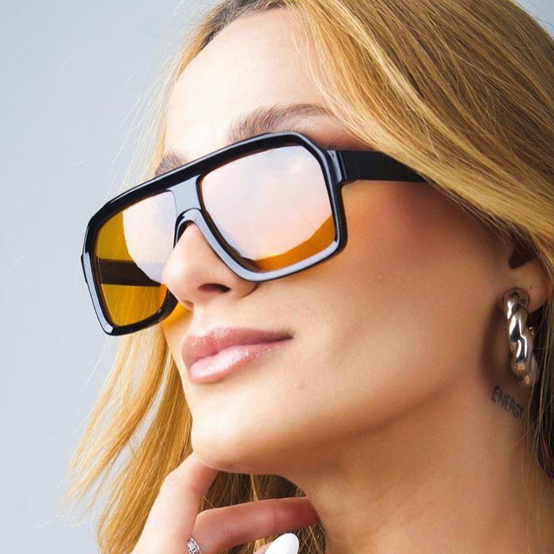 Women's large square sunglasses in a modern design with a sturdy frame Bowlift