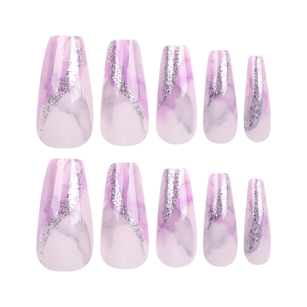 Artful Nail Art with Glitter Details Bowlift