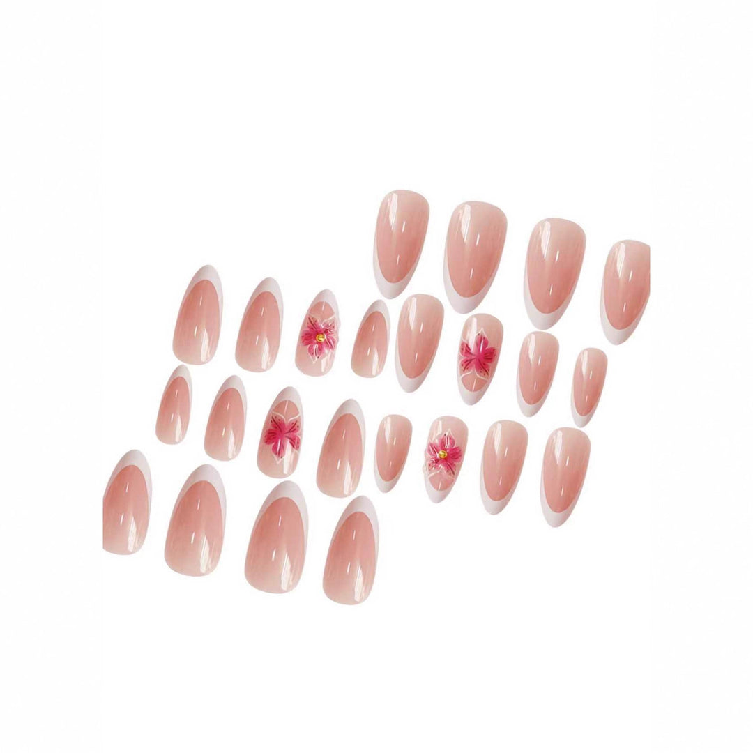 Elegant Floral Acrylic Nail Art Bowlift