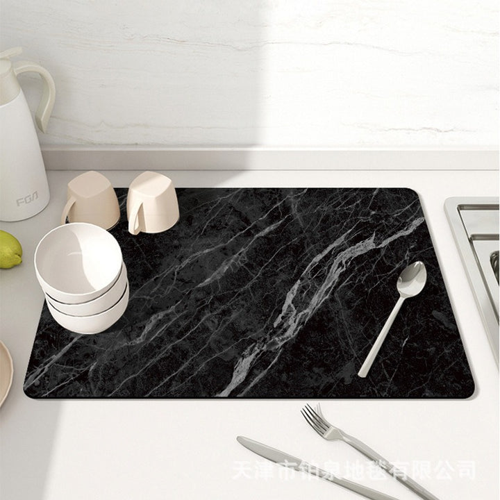Stylish Marble-Effect Kitchen Mat Bowlift