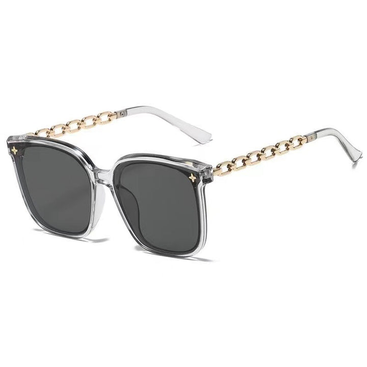 Women's extra-large sunglasses with fashionable chain frame Bowlift