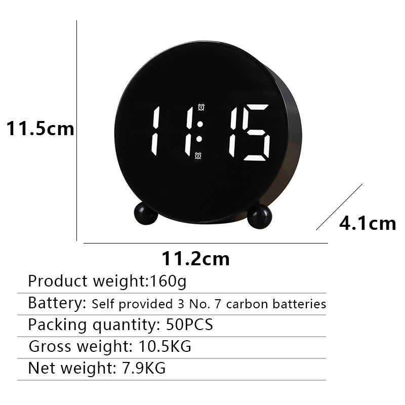 Digital Alarm Clock with Large LED Display and Temperature Display Bowlift