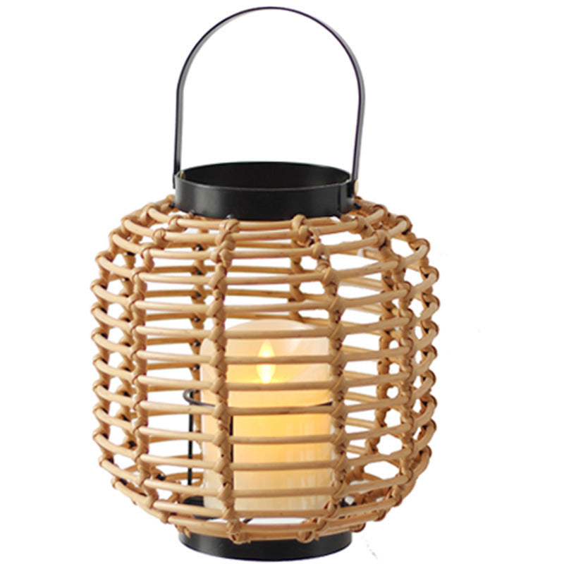 Decorative lantern made of braided rattan Bowlift