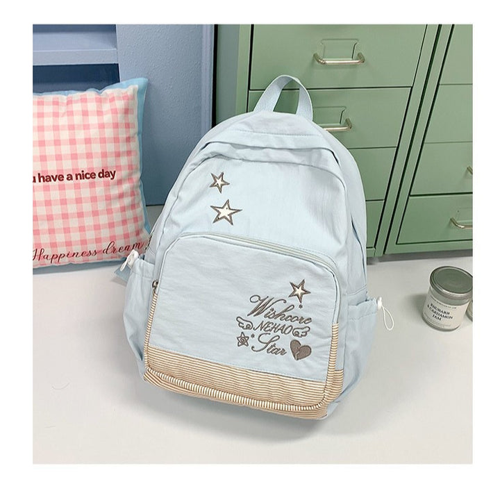 Stylish Embroidered School Backpack